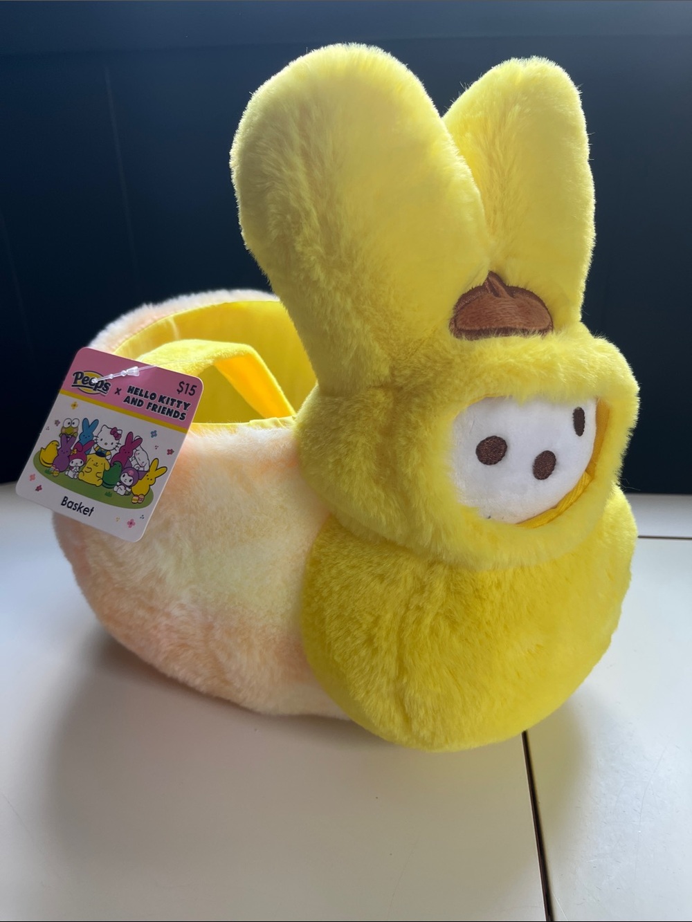 Hello Kitty & PEEPS COLLAB Yellow Plush Bunny Basket